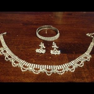 Diamond choker, earring(s), and bracelet set